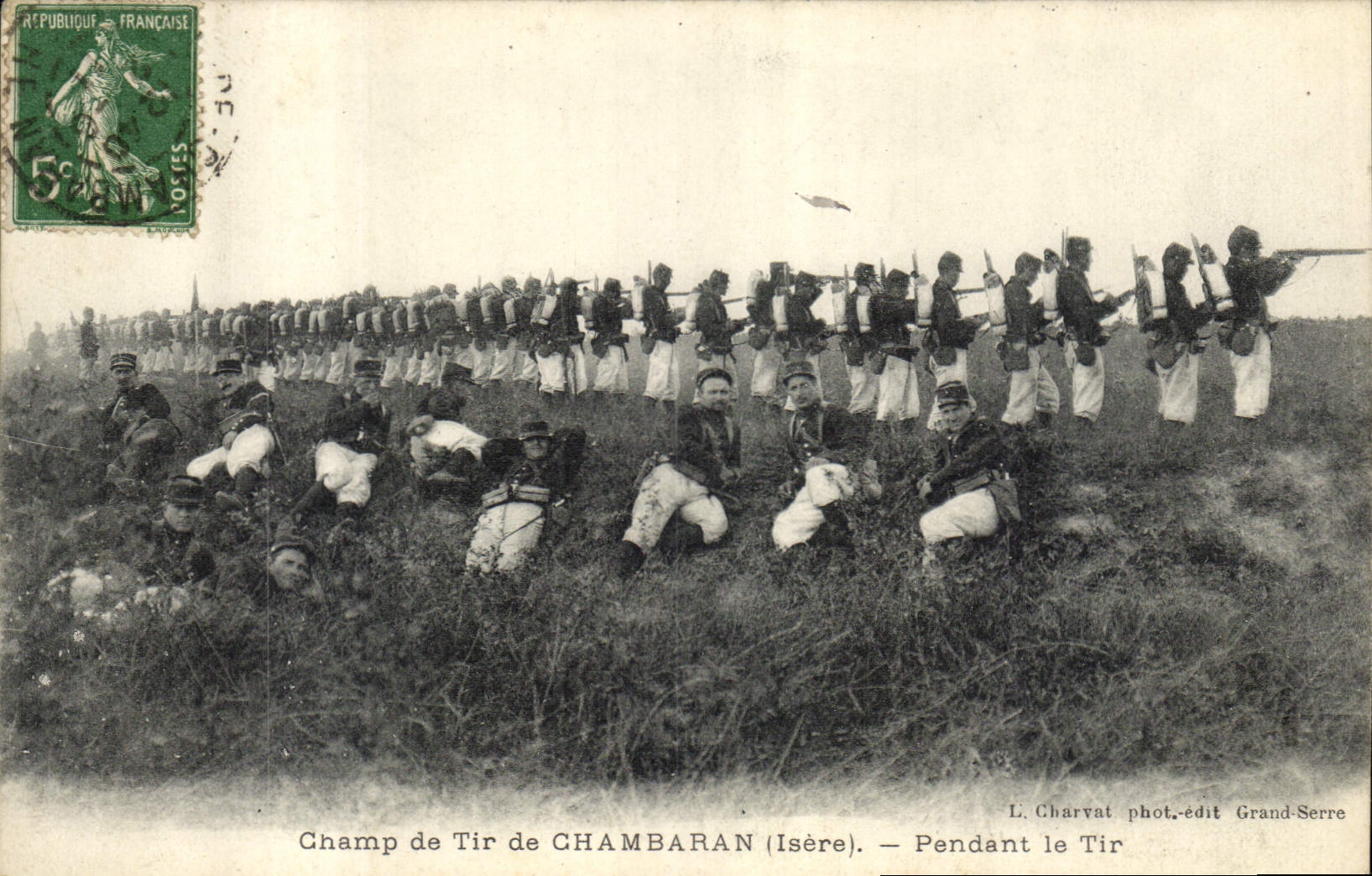 Champ de Tir de CHAMBARAN (Isère) — Pendant le Tir — L. Charvat phot.-edit Grand-Serre