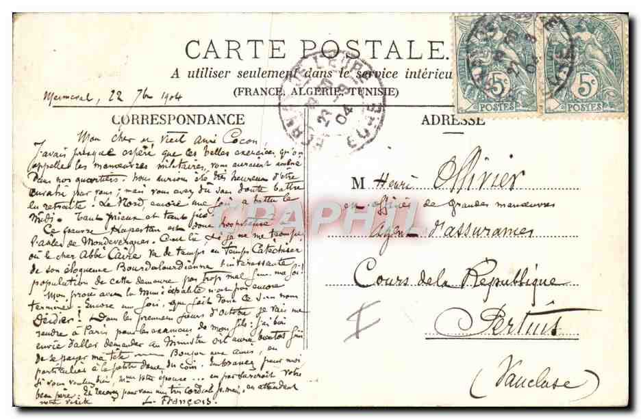CPA Militaria Ramollot — Verso
