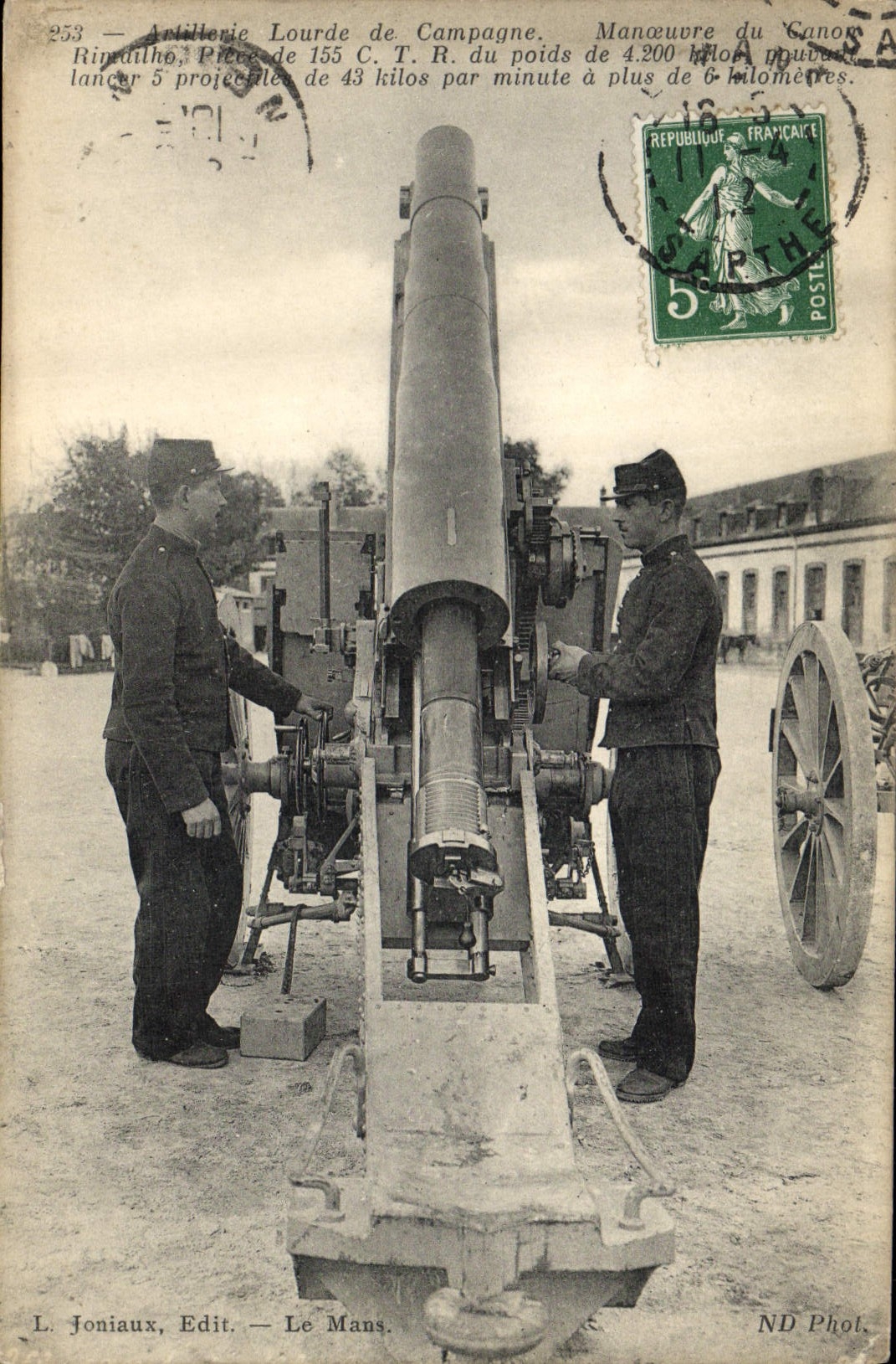 Artillerie Lourde de Campagne — Manœuvre du Canon Ripault — L. Joniaux, Edit. — Le Mans