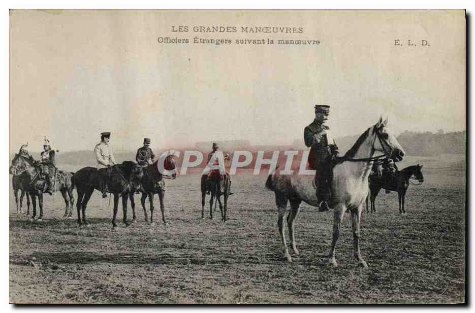Officiers Étrangers suivant la manœuvre — Les Grandes Manœuvres — E. L. D.