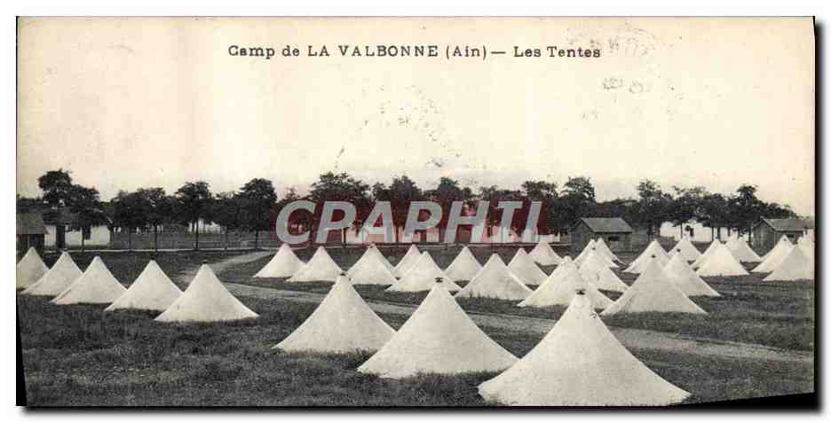CPA Militaria Camp de la Valbonne Les tentes