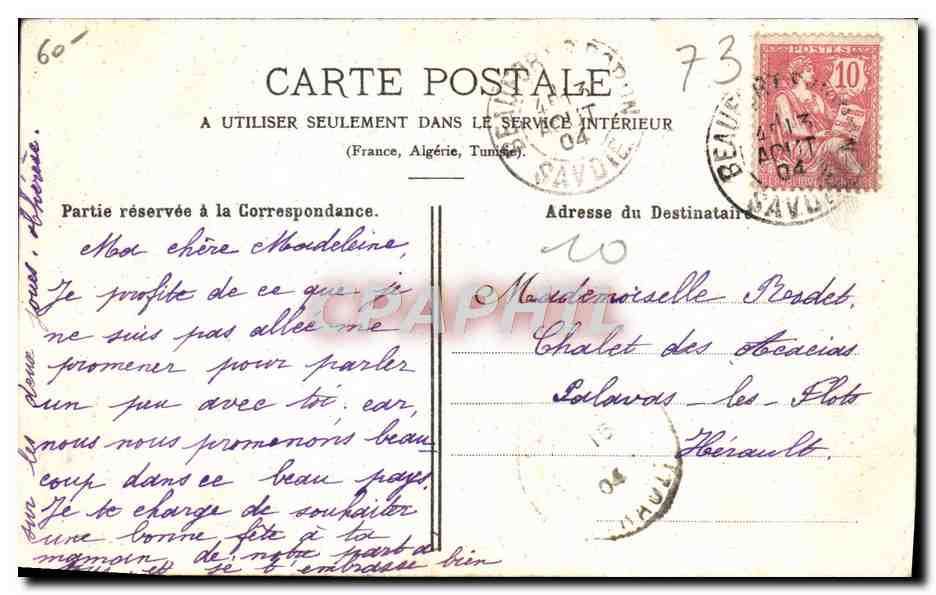 CPA Folklore Savoie Hauteluce — Verso