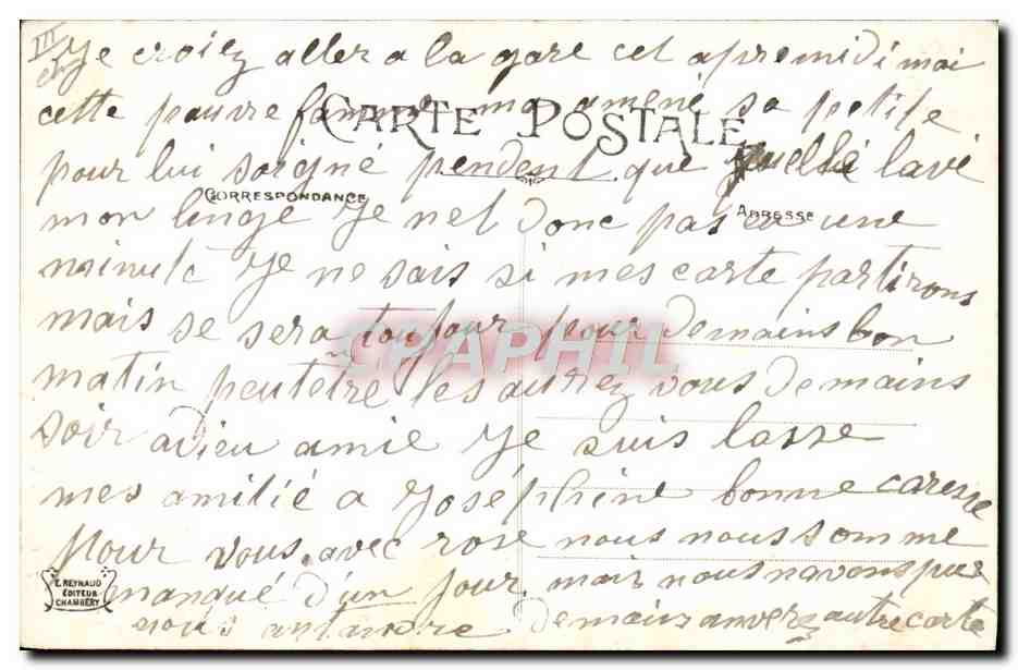 CPA Folklore Savoie Environs de Chambery et Aix les Bains  — Verso