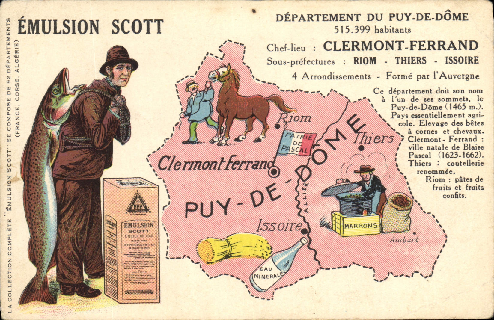 Département du Puy-de-Dôme — Émulsion Scott — Carte postale publicitaire