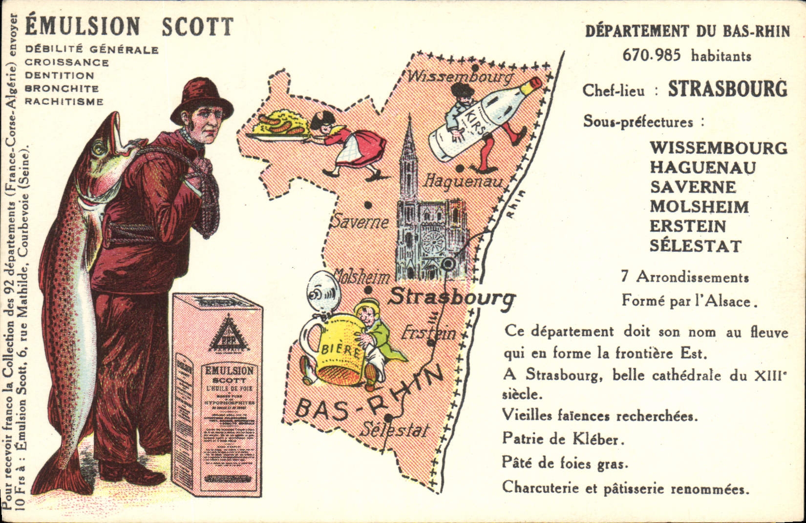 CPA Emulsion Scott Departement Bas-Rhin Strasbourg Wissembourg Haguenau Saverne Molsheim Erstein Selestat