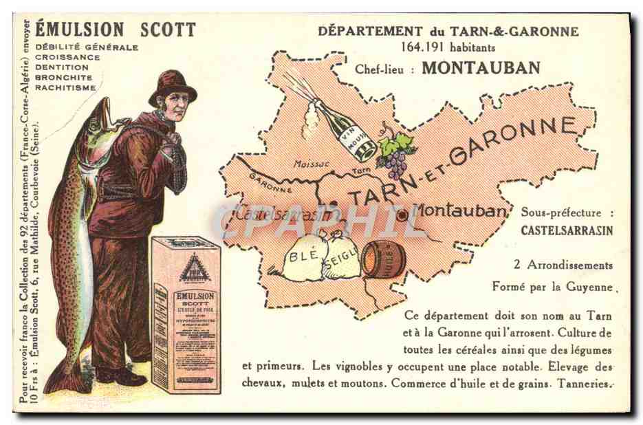 Département du Tarn-et-Garonne — Émulsion Scott — Éditeur : Collection Scott