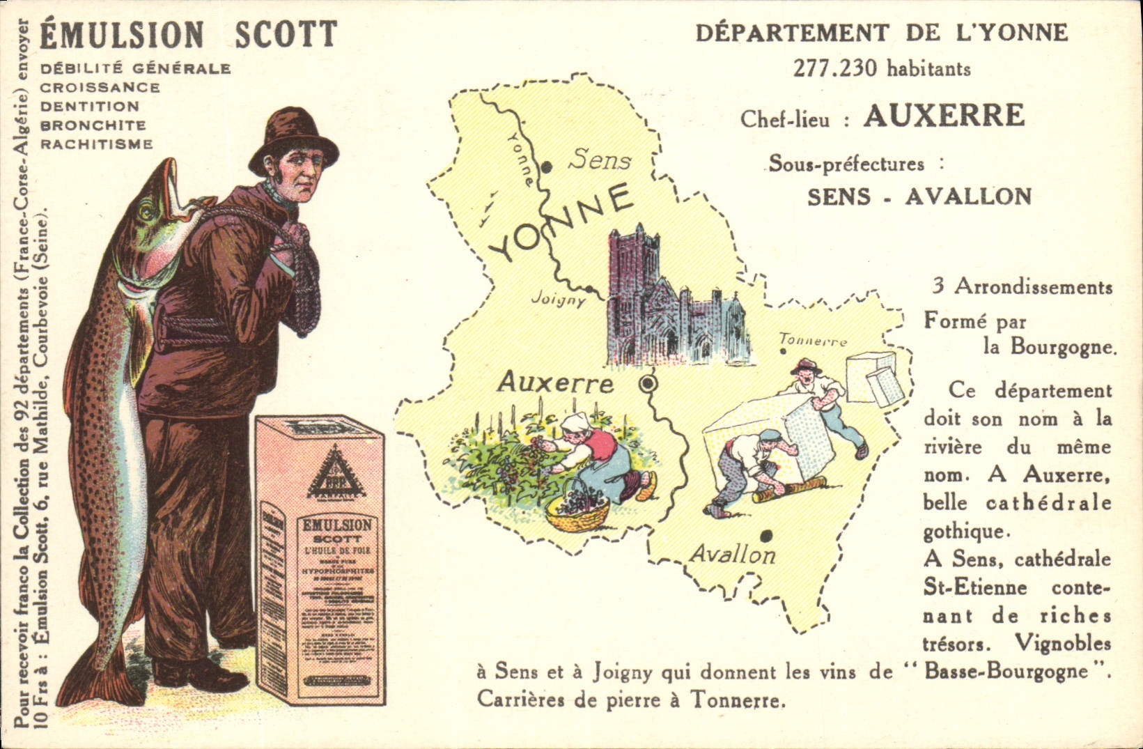 CPA Emulsion Scott Departement Yonne Auxerre Sens Avallon 
