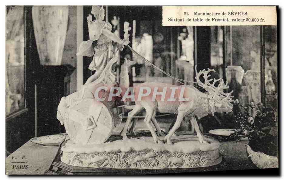 CPA Potier Poterie Manufacture de Sevres Surtout de table de Fremiet 
