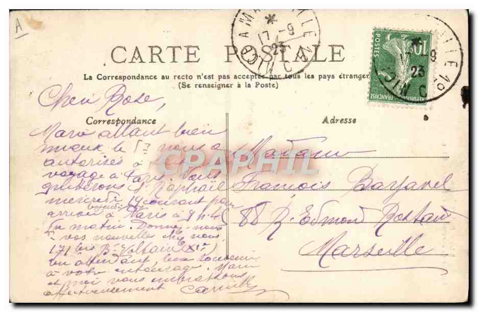 CPA Potier Poterie Golfe Juan Facade et jardin de la faience d'art  — Rückseite