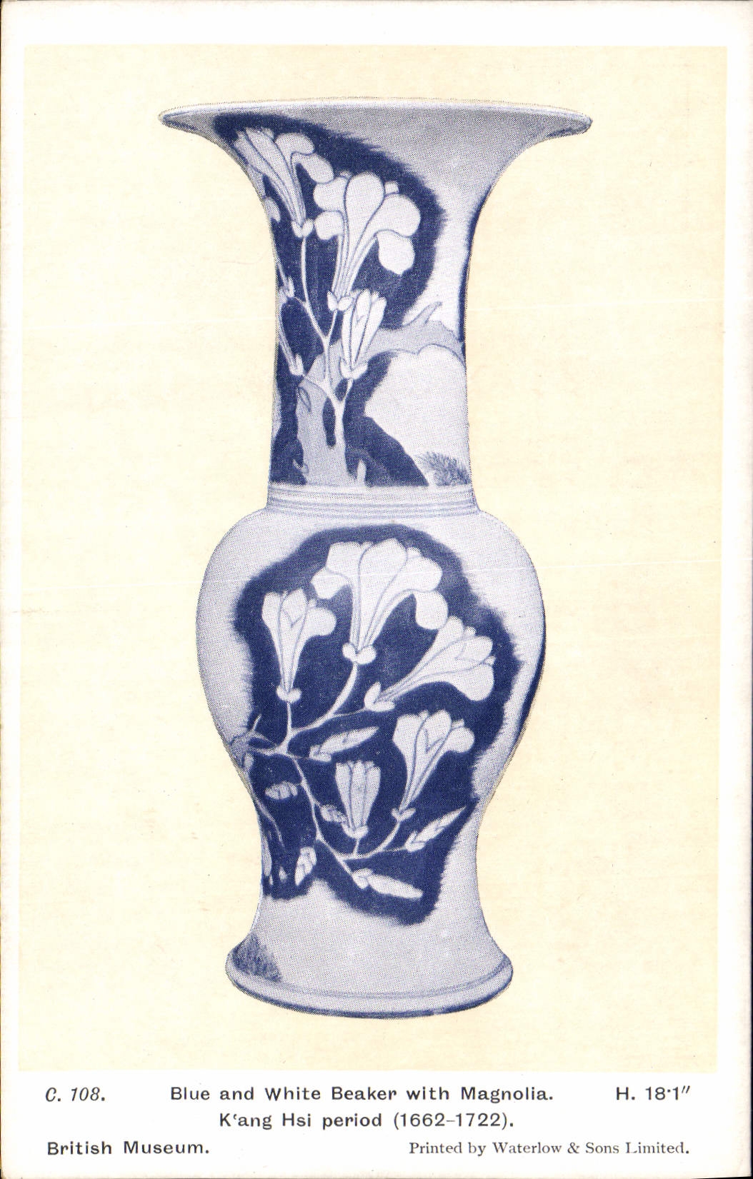 CPA Potier Poterie British Museum Blue and white beaker with Magnolia Kang Hsi period Chine China 
