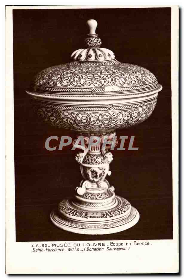 CPA Potier Poterie Paris Musee du Louvre Coupe en faience Saint Porchaire Donation Sauvageot