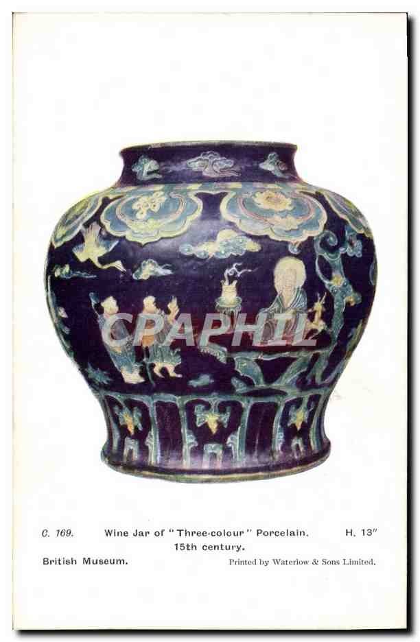 CPA Potier Poterie Wine Jar of three colour porcelain British Museum 