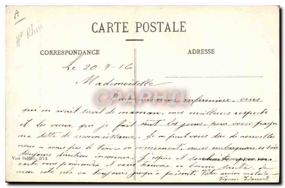 CPA Potier Poterie Dannemarie Nid de cigognes sur la tuilerie de Retwiller  — Rückseite