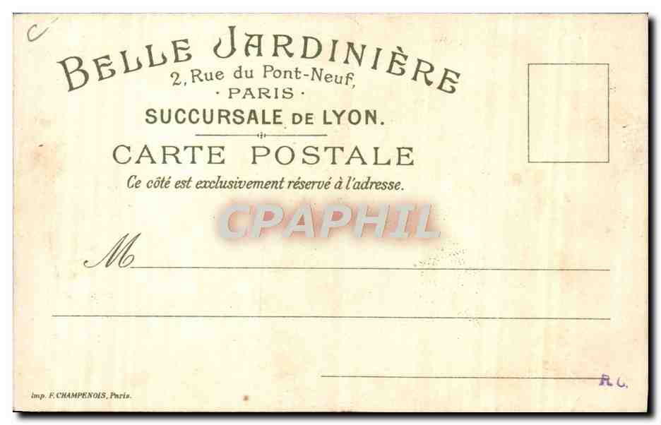 CPA Photographie Enfants Belle Jardiniere Rue de la Republique Lyon Bretagne Folklore  — Rückseite