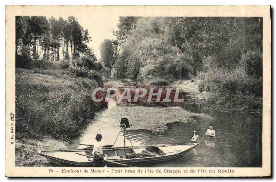CPA Photographie Environs de Meaux Petit bras de l'ile de Chappe et de l'ile du Moulin