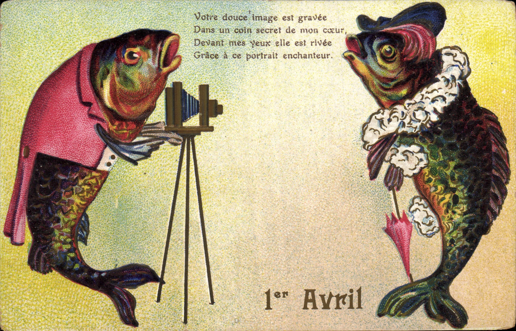 CPA Photographie Poissons 1er Avril