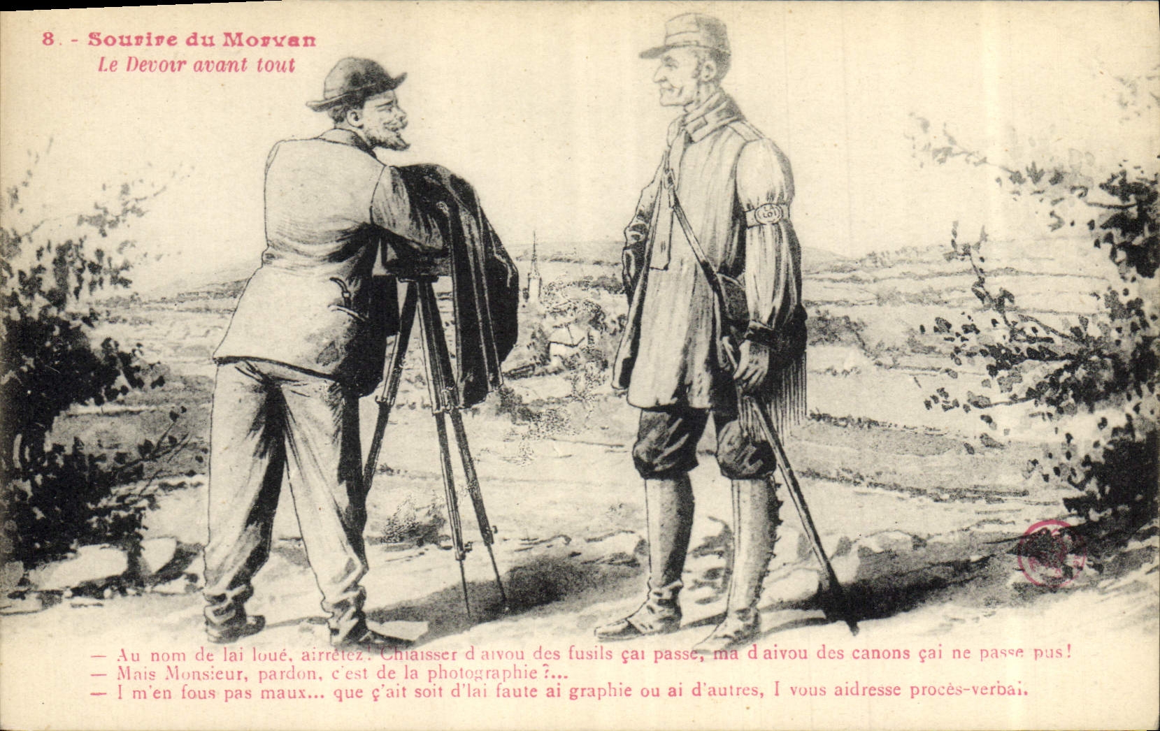 CPA Photographie Sourire du Morvan Le devoir avant tout 