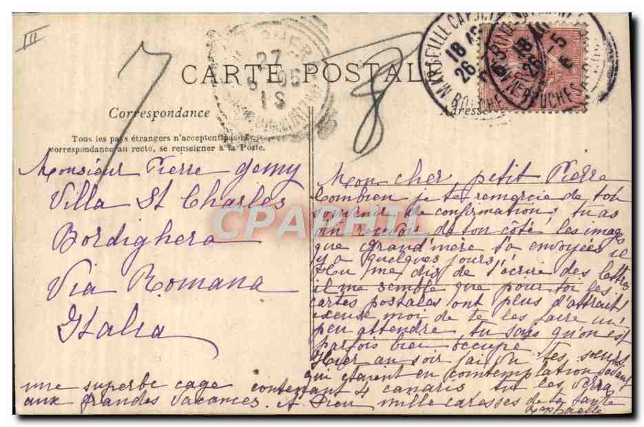 CPA Photographie Enfants — Verso