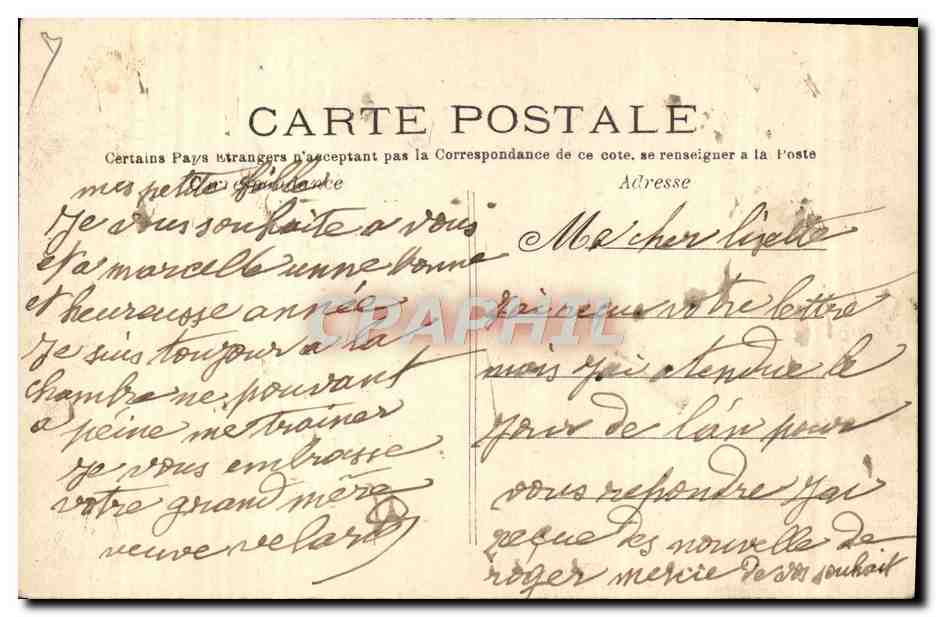 CPA Photographie Enfant Femme Bonne annee — Rückseite