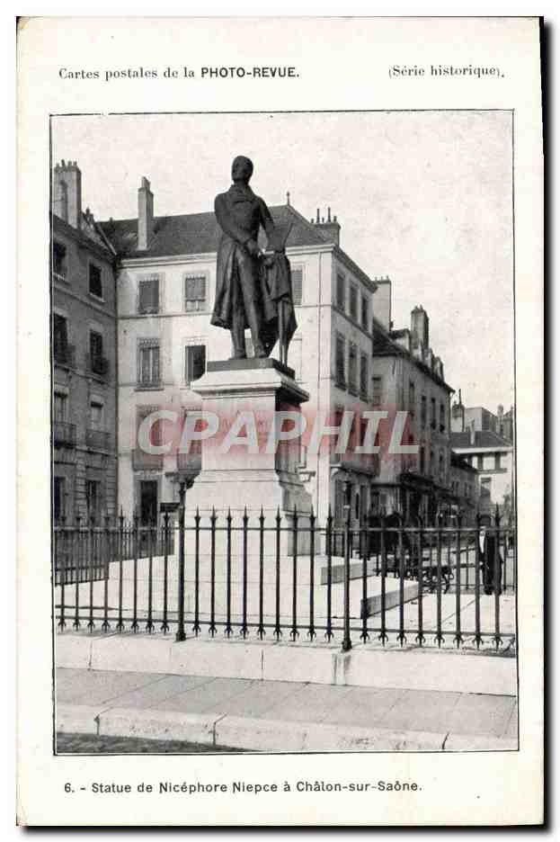 CPA Photographie Statue de Nicephore Niepce a Chalon sur Saone
