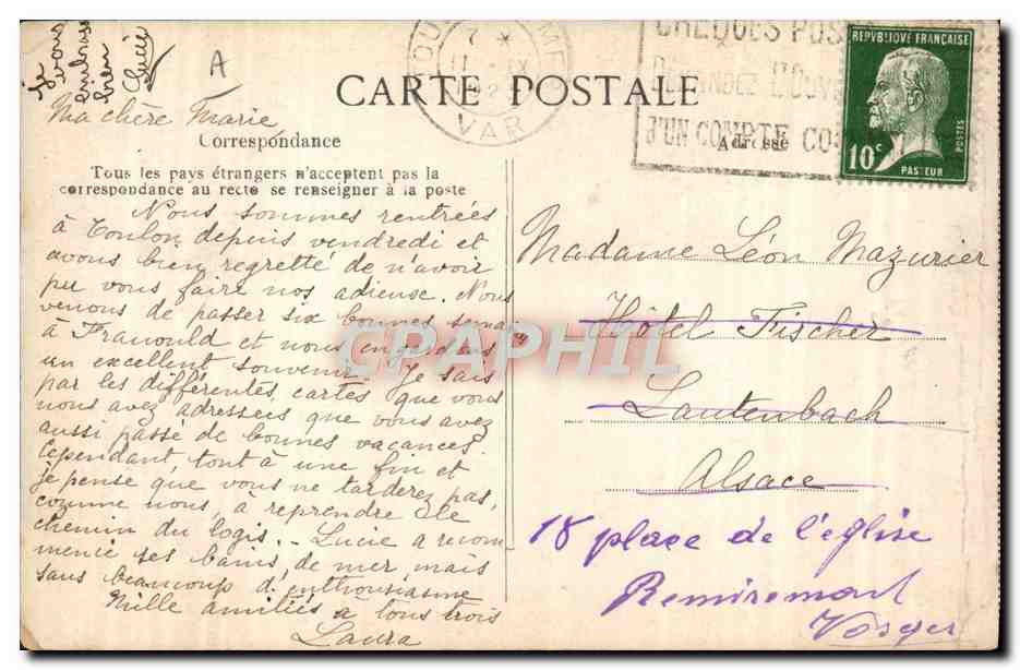 Toulon-Mourillon — Le Port de Refuge — Éditeur ELD, n° 1803 — Reverso