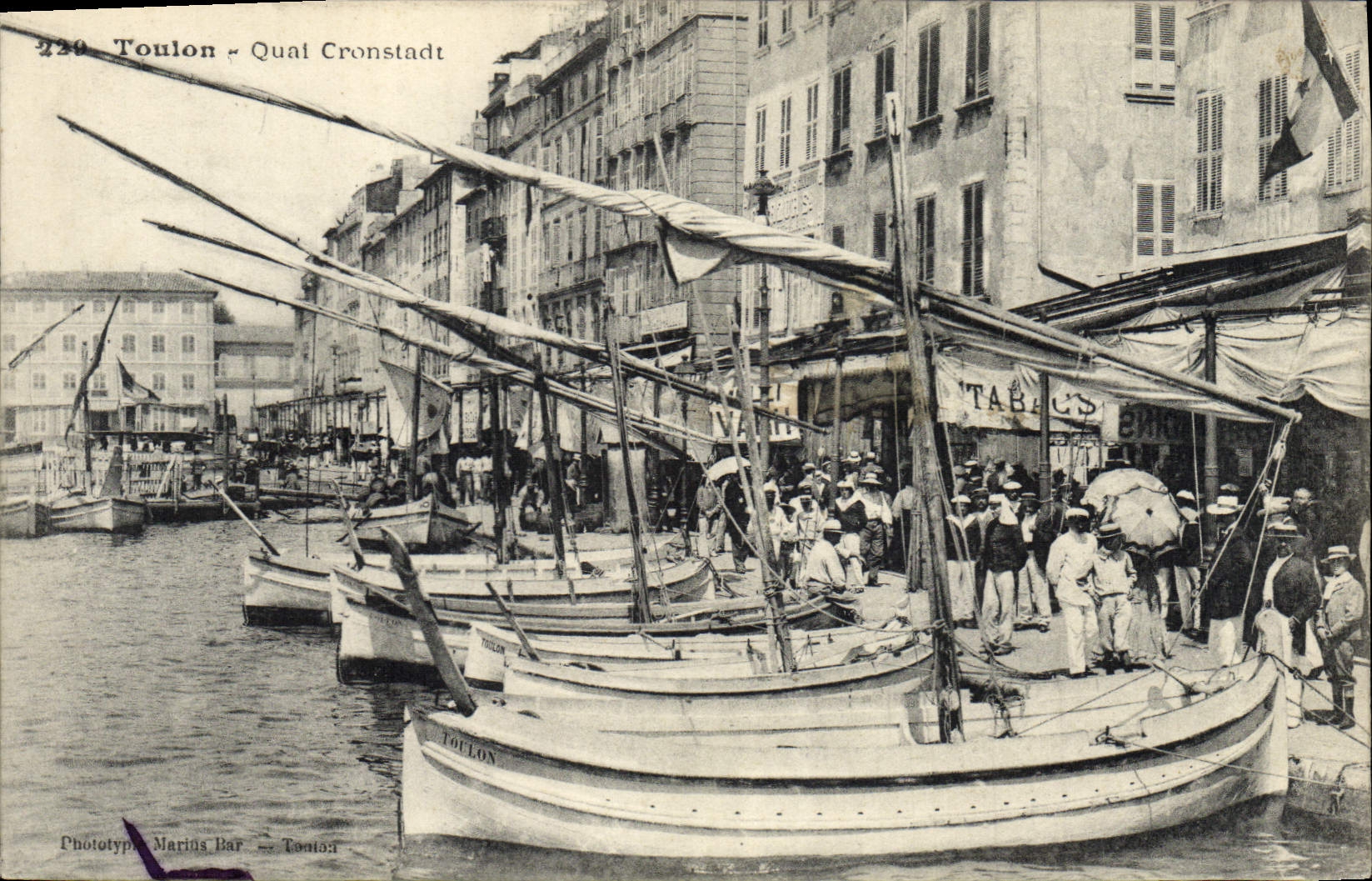 Toulon - Quai Cronstadt — Phototypie Marins Bar, n°229