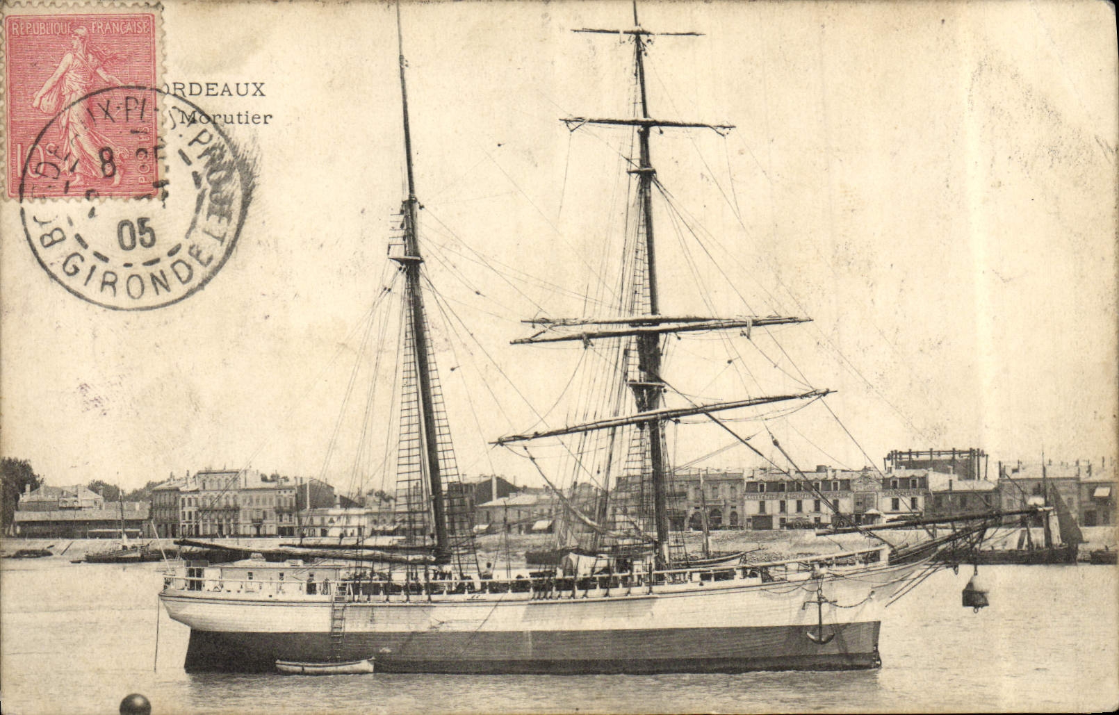Bateau à voile — Bordeaux — éditeur Morutier