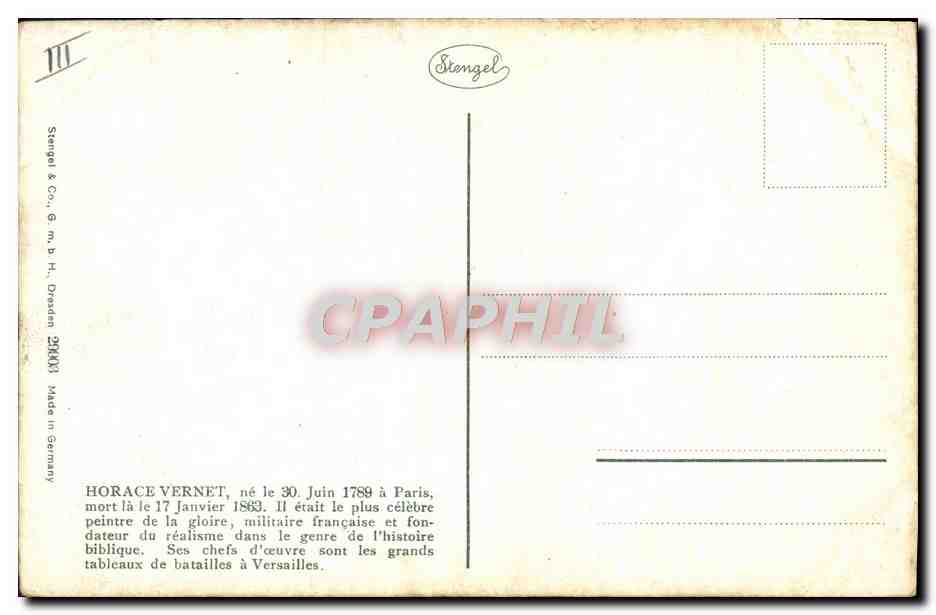 CPA Napoleon 1er a Friedland Horace Vernet  — Rückseite