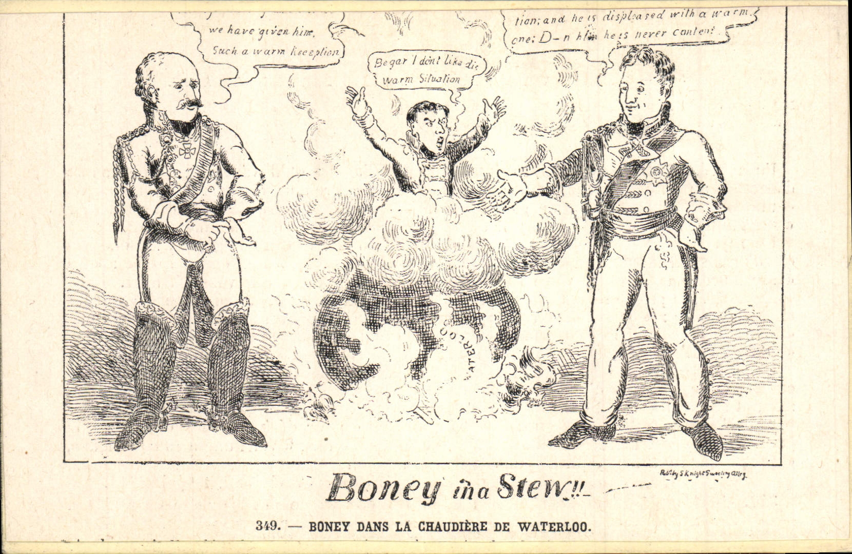 CPA Napoleon 1er Boney dans la chaudiere de Waterloo