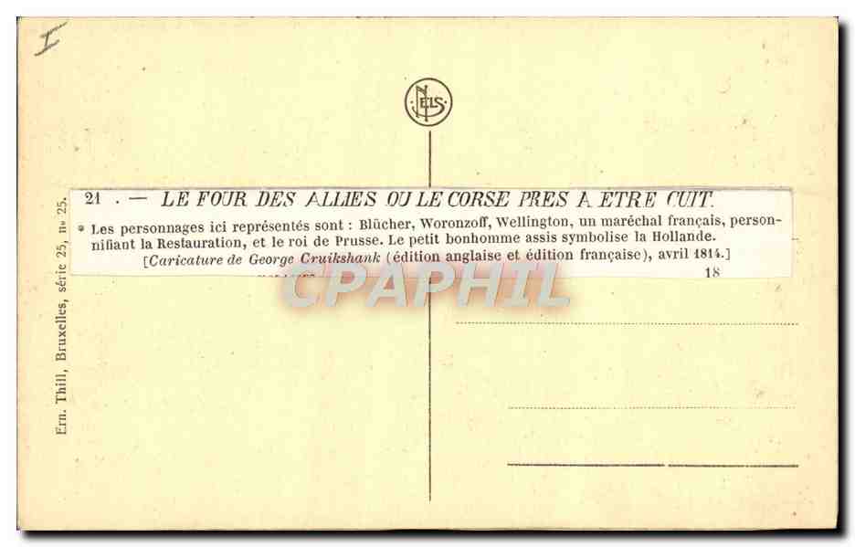 CPA Napoleon 1er Four des allies — Rückseite