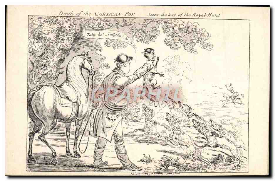 CPA Napoleon 1er Death of the Corsican Fox Renard Chien Corse Corsica