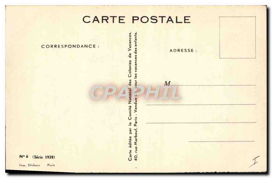CPA Enfants Papillon Vole vole Coq Poule — Rückseite