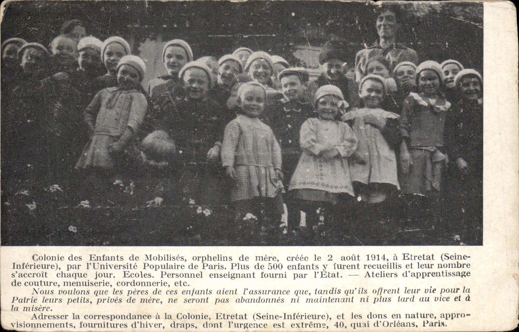 CPA Enfants Colonie des enfants de Mobilises Etretatt