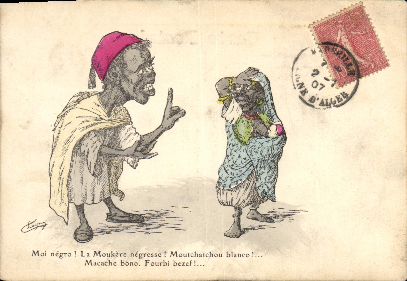 CPA Fantaisie Illustrateur Afrique du Nord Femme