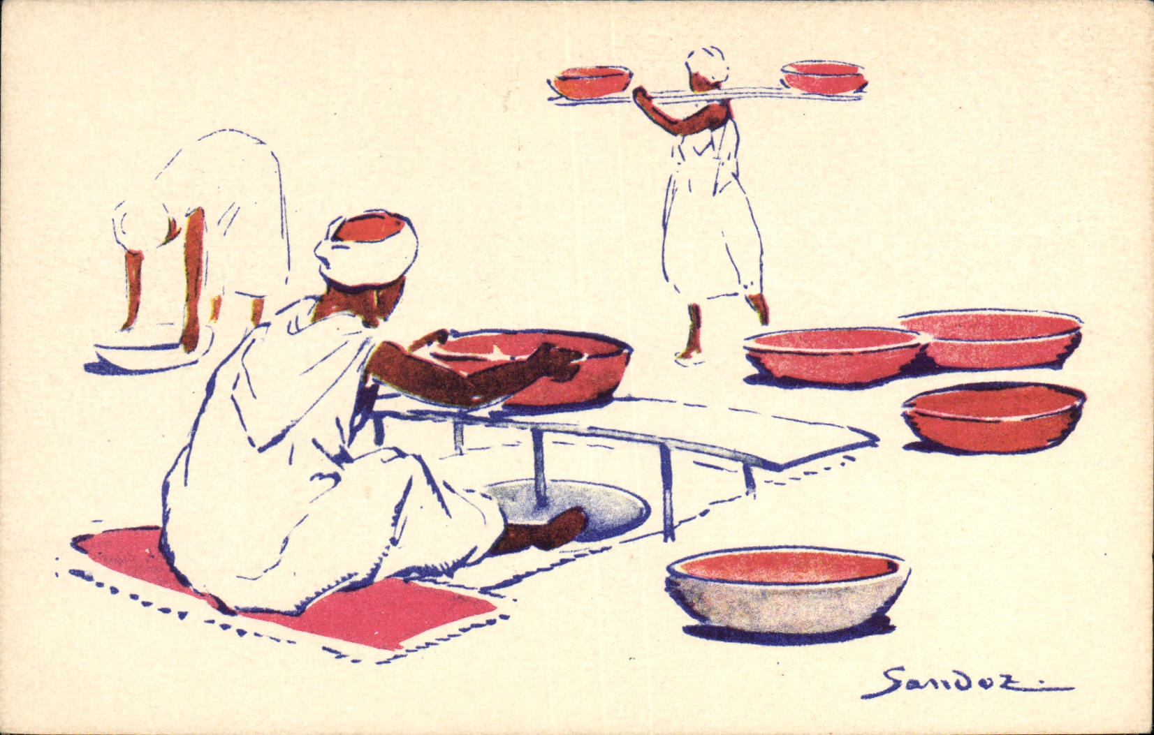 CPA Fantaisie Illustrateur Afrique du Nord 