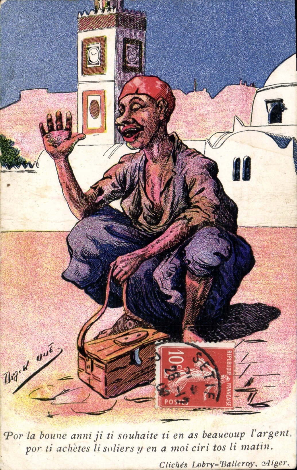 CPA Fantaisie Illustrateur Afrique du Nord Algerie 