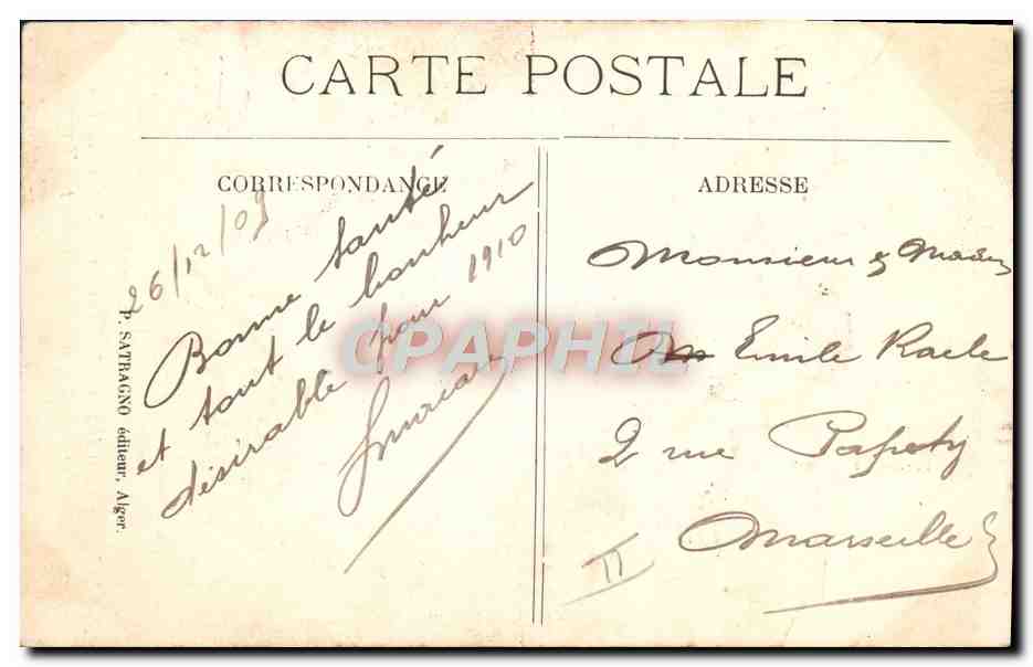 CPA Fantaisie Illustrateur Afrique du Nord Algerie  — Rückseite