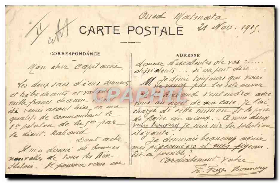 CPA Fantaisie Illustrateur Afrique du Nord La tenue d'ete — Rückseite