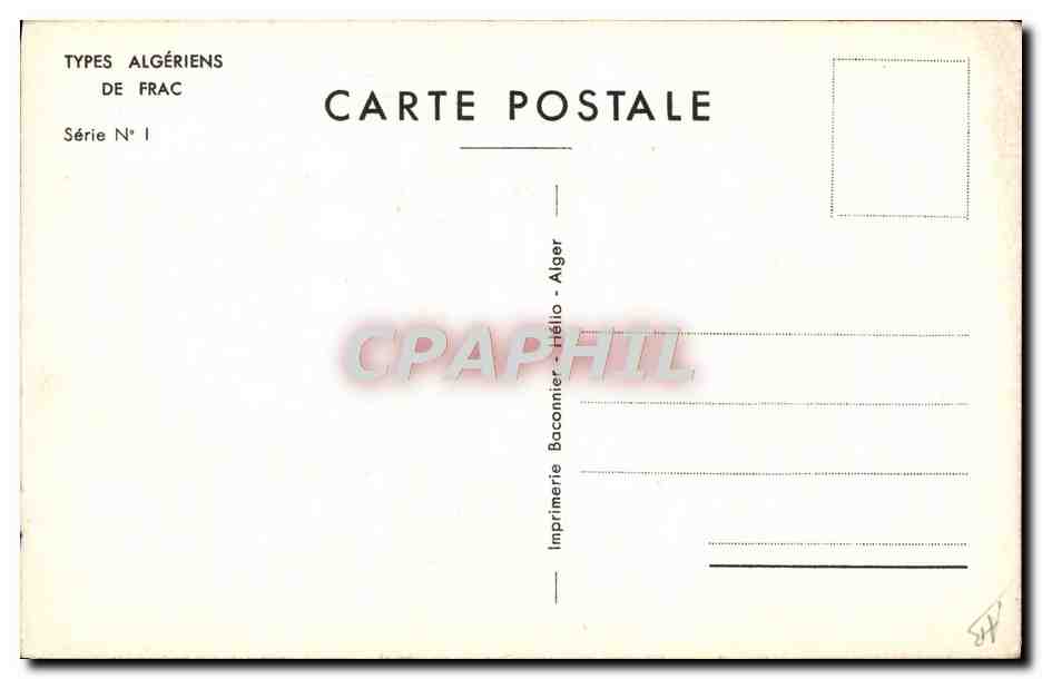 CPA Fantaisie Illustrateur Afrique du Nord Algerie Frac — Rückseite