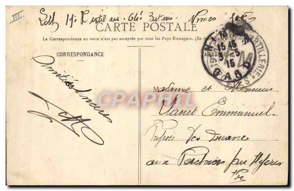 CPA Militaria Artillerie de campagne Au quartier Le nettoyage du materiel — Rückseite