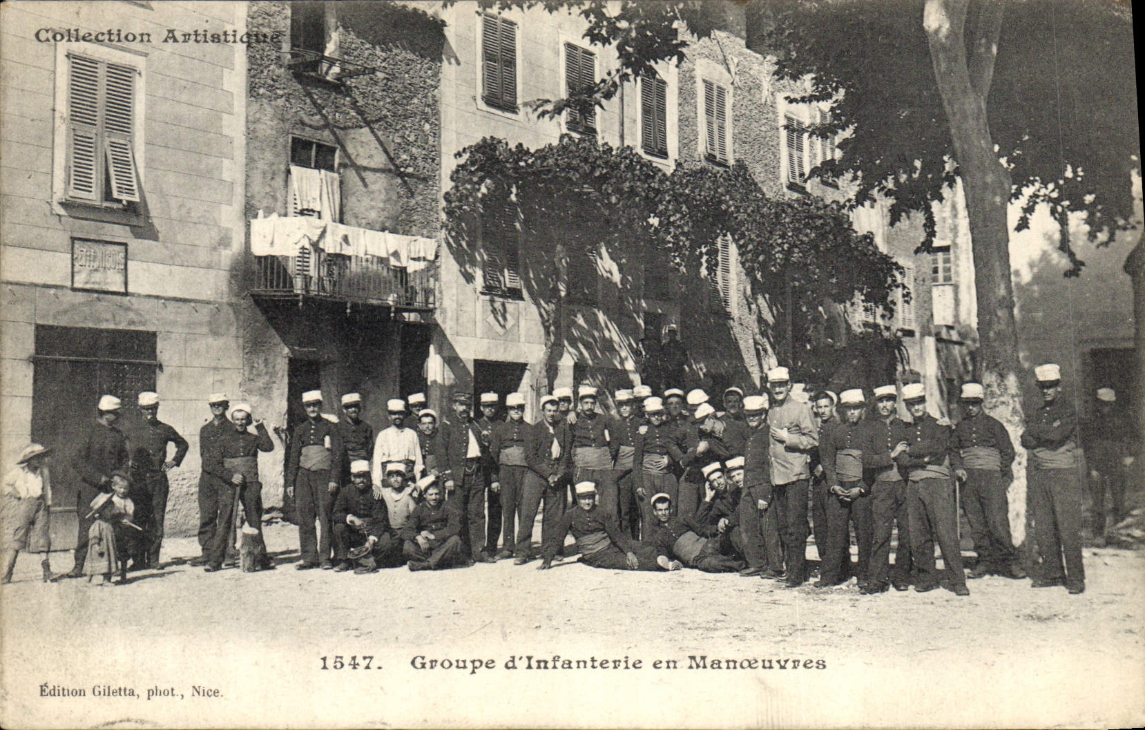 Groupe d'Infanterie en Manœuvres — 1547 — Édition Giletta, phot., Nice