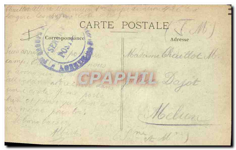 CPA Militaria Ouges Aerodrome militaire Les hangars — Rückseite