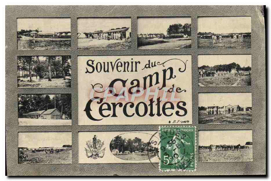 CPA Militaria Souvenir du camp de Cercottes