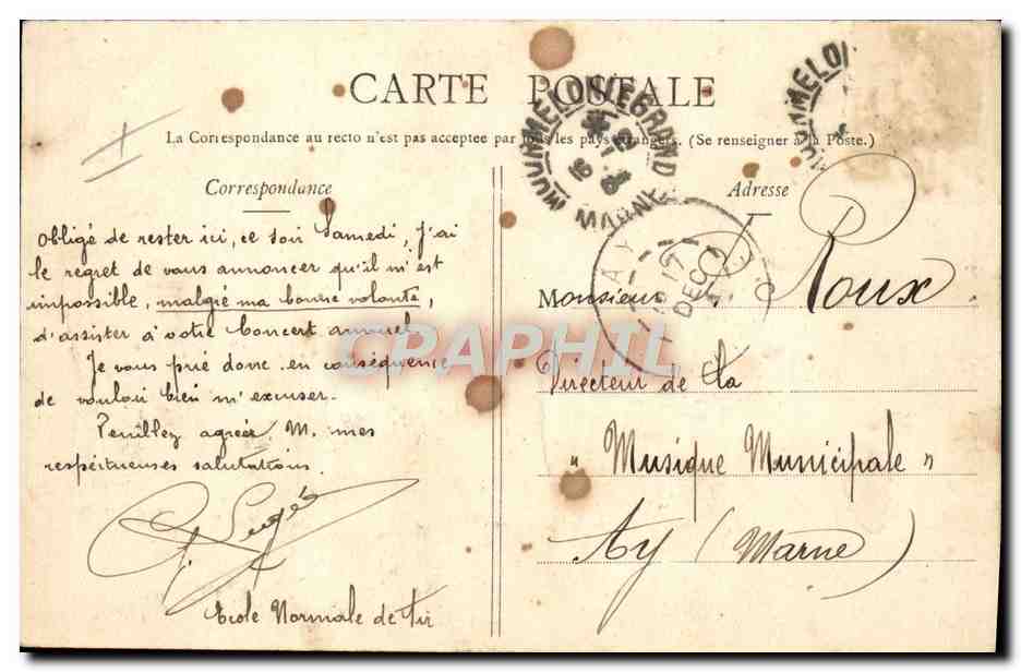 CPA Militaria Camp de Chalons Grande Rue  — Rückseite
