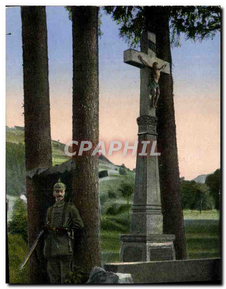 CPA Militaria Vosges Christ