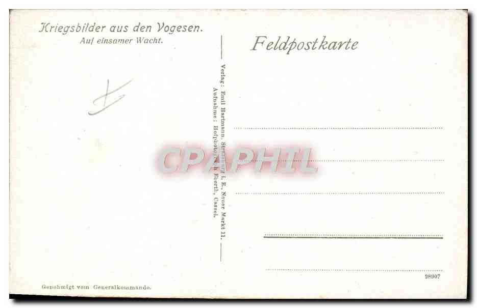 CPA Militaria Vosges Christ — Rückseite
