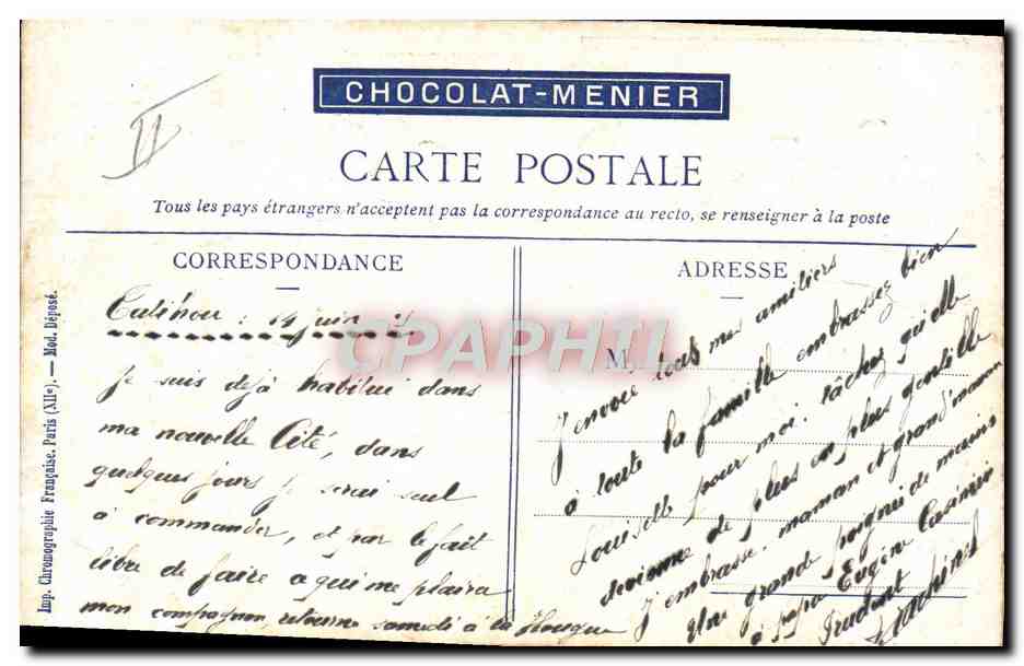 CPA Militaria Chocolat Menier Au champ de tir  — Rückseite