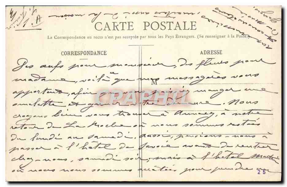 CPA Folklore Costumes de Savoie Environs de Chambery — Verso