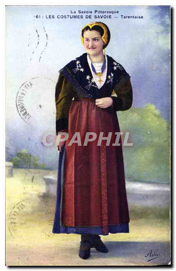CPA Folklore Costumes de Savoie Tarentaise