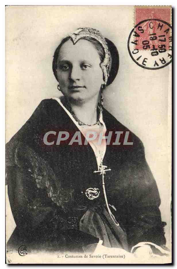 CPA Folklore Costumes de Savoie Tarentaise 